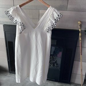 White linen mini dress by J Crew